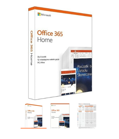 Microsoft Office 365 Home PL Box P4 Subskrypcja 1 Rok / do 6 Użytkowników / 5 Urządzeń Win/Mac