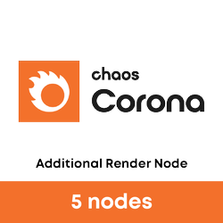 SET of 5 licenses Corona Render Node, NEW licenses for 12 months
